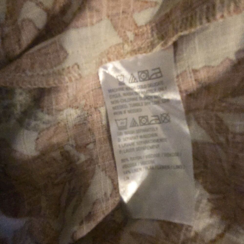 VTG Du Jour Rayon/Linen Safari Shirt XL Giraffe Leaves Floral Lagen Jacket - Picture 8 of 10